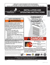 Continental Fireplaces CHDX40PT-1 Installation And Operating Instructions Manual