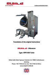 Rühle MPR 900 Turbo Translation Of The Original Instructions