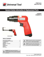 Universal Tool UT8895RSP-30 General Safety Information & Replacement Parts