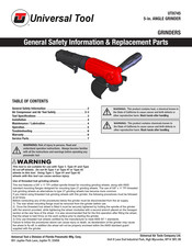 Universal Tool UT8745 General Safety Information & Replacement Parts