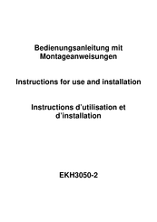 Adler EKH3050/2 Instructions For Use And Installation