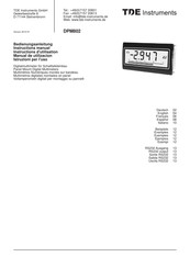 TDE Instruments DPM802 Instruction Manual