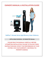Home Plus SP-5810XTR2-10-54 Owner's Manual & Installation Manual