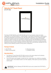 Atlona Velocity AT-VSP-550-WH Installation Manual