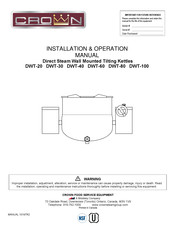 Crown Food Service Equipment DWT-30 Installation & Operation Manual