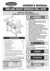 Uniflame Select CBC1684W-U Owner's Manual