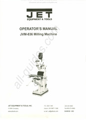 Jet JVM-836-3 Operator's Manual