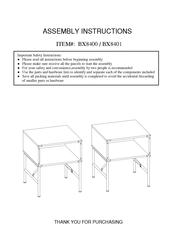 Saint Birch BX8400 Assembly Instructions Manual