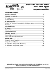 Warren rupp SANDPIPER MSA3-C Service And Operating Manual