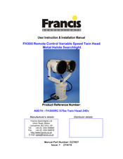 Francis Searchlights A6074 User Instruction & Installation Manual