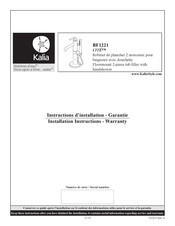 Kalia CITE BF1221 Installation Instructions / Warranty