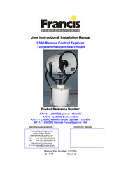 Francis Searchlights A7111 User Instruction & Installation Manual