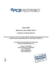PCB Piezotronics 441A35 Installation And Operating Manual