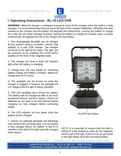 Larson Electronics RL-15-LED-CPR Operating Instructions