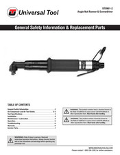 Universal Tool UT8961-2 General Safety Information & Replacement Parts