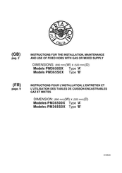 F.Bertazzoni PM365S0X Instructions For The Installation, Maintenance And Use