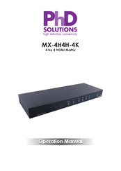 PhD Solutions MX-4H4H-4K Operation Manual