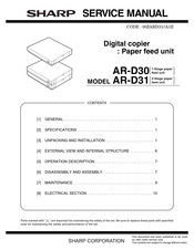 Sharp AR-D31 Service Manual