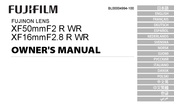 FujiFilm XF16mmF2.8 R WR Owner's Manual