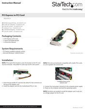 Startech.com PEX1PCI1 Instruction Manual