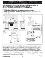 Electrolux CEI30IF4LS Installation Instructions Manual