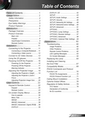 Optoma W402 Manual