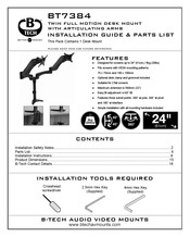 BTECH BT7384/S Installation Manual & Parts List