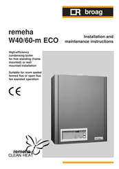 broag REMEHA W60-m ECO Installation And Maintenance Instructions Manual