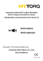 ANLIDAR MYTORQ MYBT-AS0212 Operation And Maintenance Manual