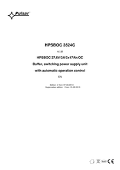 Pulsar HPSBOC 3524C Quick Start Manual