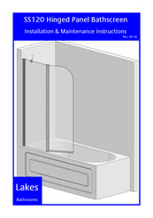 Lakes Bathrooms SS120S Installation & Maintenance Instructions Manual