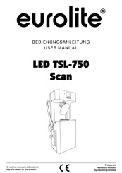 EuroLite LED TSL-750 Scan User Manual