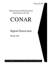 Conar 280 Operating And Maintenance Instructions Manual