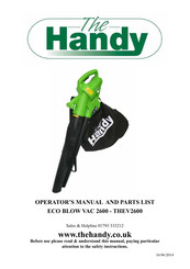 The Handy THEV2600 Operator's Manual And Parts List