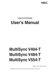 NEC V404-T User Manual