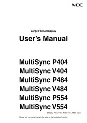 NEC MultiSync V404-RPi User Manual