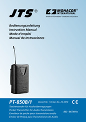Monacor JTS T-850B/1 Instruction Manual
