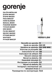 Gorenje HBX601LBW Instructions For Use Manual