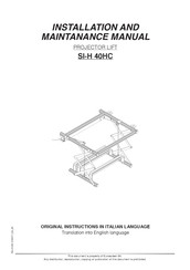 Euroscreen SI-HL40HC Installation And Maintenance Manual