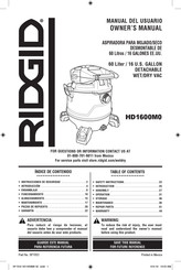 RIDGID HD1600M0 Owner's Manual