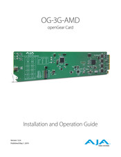 AJA OG-3G-AMD Installation And Operation Manual