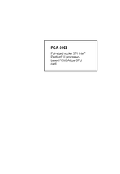 Advantech PCA-6003H-00A1 Manual