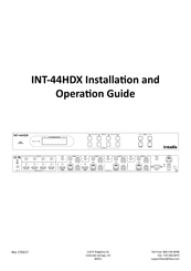 Intelix INT-44HDX-BSTK Installation And Operation Manual