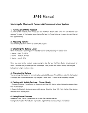 Sena SP56 Manual