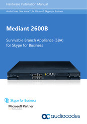 AudioCodes Mediant 2600B Hardware Installation Manual