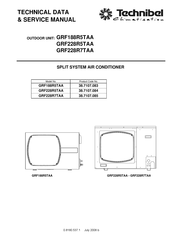Technibel GRF228R5TAA Technical Data & Service Manual