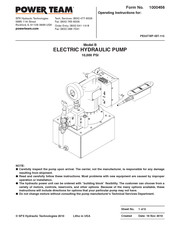 Power Team PE55TWP-IBT-115 Operating Instructions Manual