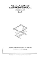 Screen International SI-30 Installation And Maintenance Manual