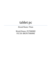 Titan PC7080ME User Manual