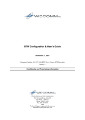 WIDCOMM WBT-3020 Configuration And User's Manual